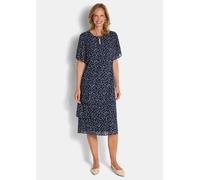 Stufenkleid mit Tupfen blau 42
