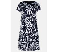 Betty Barclay Damen Stufenkleid mit U-Boot-Ausschnitt 36, Dunkelblau/Weiß