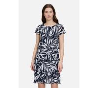 Stufenkleid mit U-Boot-Ausschnitt Dunkelblau/Weiß Damen