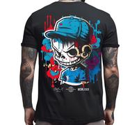 Stuff-Box Herren Rundhals Kurzarm T-Shirt Kid Skull schwarz 1059 (DE/NL/SE/PL, Alphanumerisch, XL, Regular, Regular, Schwarz)