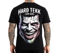 Stuff-Box Herren Shirt Hard Tekk Acid Joker - Schwarz | Großer Backprint | Rave & Festival | S-5XL (DE/NL/SE/PL, Alphanumerisch, 4XL, Regular, Regular, schwarz)