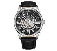 Stuhrling Original Atrium Herren-Skelett-Automatikuhr mit mechanischem Mechanismus und hochwertigem Lederarmband