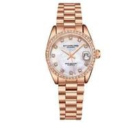 Stuhrling Original Damenuhr - Edelstahl-Mesh-Armband, Quarzwerk, analog, Perlmutt-Zifferblatt mit Datum - Elegante und lässige Damenuhren-Kollektion