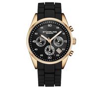 Stuhrling Original Herren-Chronograph mit 42-mm-Gehäuse, Silikonarmband, Datumskalender, wasserdicht
