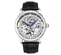 Stuhrling Original Herrenuhr, Skeleton Zifferblatt mit Lederband