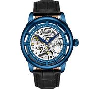 Stuhrling Original Herrenuhr, Skeleton Zifferblatt mit Lederband, Serie 3933 (Blue)