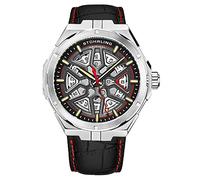 Stuhrling Original Schweizer Automatikuhr - selbstaufziehende Herren-Kleideruhr Herren Leder-Armbanduhr mechanische Skelett-Uhren für Herren schwarz