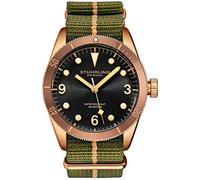 Stuhrling Original Uhren für Herren - Taucheruhr - Herren Sportuhren Wasserdicht Schwarz Armbanduhr bis 100M - Nylon Analoguhr Japanisches Quarzuhrwerk - Herrenuhren Kollektion (Green)