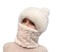 Sturmhaube Damen Winter Balaclava Strick Strickmützen Kapuzenschal Skimaske Schwarz Damen WinterMütze Mütze Pink 3-in-1-Mütze Gesichtsmaske und Schal Schlauchschal Buff Haube Winter