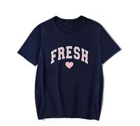 Sturniolo Triplets Fresh Love T-Shirt Rundhalsausschnitt Baumwolle Kurzarm Fashion Couple Kurzarm Lose Casual T-Shirt Für Männer Frauen XXS-4XL-Black||XXS