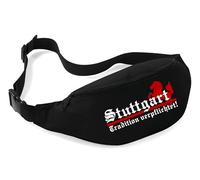 Stuttgart Tradition Bauchtasche Bauchtasche | Fußball Fan Hüfttasche im Retro-Stil - Gürteltasche für Stadion, Spieltag & Freizeit - Unisex & wetterfest | Schwarz