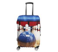 STVNKML Gepäckabdeckung, Kofferschutz, Bowling, waschbar, elastisch, kratzfest, doppelseitig, mit Reißverschluss, für 48,3 - 81,3 cm Gepäck, weiß, S, Blumen und Tiere