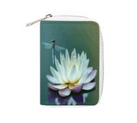 STVNKML Libelle mit Seerose, Leder-Kartentasche, tragbare Münzgeldbörse, Mini-Kleingeldhalter, Münzfach, PU-Geldbörse, Kartenetui, Clutch, für Damen und Herren, Stil, 16 x 11,5 cm, Stil:, 16x11.5cm