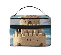 STVYUKL Building A Sandcastle Make-up-Tasche für Damen, wasserdicht, tragbar, Reise-Kosmetiktasche, großes Fassungsvermögen, Kulturbeutel, Tragegriff oben, Reißverschluss, Make-up-Organizer