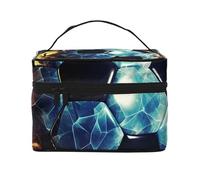 STVYUKL Coole Fußball-Make-up-Tasche für Damen, wasserdicht, tragbar, Reise-Kosmetiktasche, großes Fassungsvermögen, Kulturbeutel mit Tragegriff oben, Reißverschluss