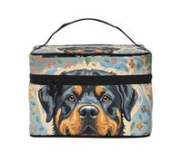 STVYUKL Coole Rottweiler-Hunde-Make-up-Tasche für Damen, wasserdicht, tragbar, Reise-Kosmetiktasche, großes Fassungsvermögen, Kulturbeutel mit Tragegriff oben, Reißverschluss