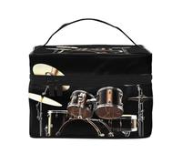 STVYUKL Cooles Schlagzeug-Set, Make-up-Tasche für Damen, wasserdicht, tragbar, Reise-Kosmetiktasche, großes Fassungsvermögen, Kulturbeutel mit Tragegriff oben, Reißverschluss