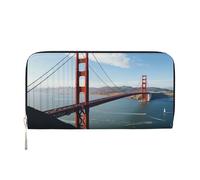 STVYUKL Damen-Geldbörse, Reißverschluss, PU-Leder, Handy-Clutch, San Francisco, Golden Gate Bridge, Kartenhalter, Organizer, Schwarz, Einheitsgröße, Schwarz , Einheitsgröße