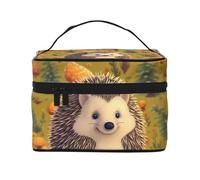 STVYUKL Igel-Make-up-Tasche für Damen, wasserdicht, tragbar, Reise-Kosmetiktasche, großes Fassungsvermögen, Kulturbeutel, Tragegriff oben, Reißverschluss, Make-up-Organizer