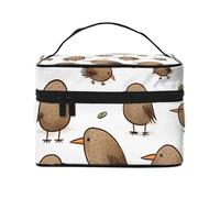 STVYUKL Kiwi Make-up-Tasche für Damen, niedlich, wasserdicht, tragbar, Reise-Kosmetiktasche, großes Fassungsvermögen, Kulturbeutel, Tragegriff oben, Reißverschluss, Make-up-Organizer