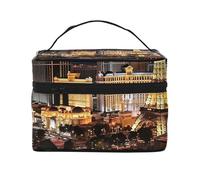 STVYUKL Las Vegas Make-up-Tasche für Damen, wasserdicht, tragbar, Reise-Kosmetiktasche, großes Fassungsvermögen, Kulturbeutel mit Tragegriff oben, Reißverschluss, Make-up-Organizer