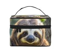 STVYUKL Lustige Faultier-Make-up-Tasche für Damen, wasserdicht, tragbar, Reise-Kosmetiktasche, großes Fassungsvermögen, Kulturbeutel mit Tragegriff oben, mit Reißverschluss