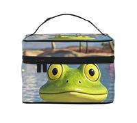 STVYUKL Lustige Yoga-Make-up-Tasche für Damen, wasserdicht, tragbar, Reise-Kosmetiktasche, großes Fassungsvermögen, Kulturbeutel, Tragegriff oben, Reißverschluss, Make-up-Organizer