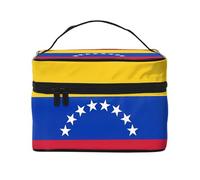 STVYUKL Make-up-Tasche für Damen, Motiv: Flagge von Venezuela, wasserdicht, tragbar, Reise-Kosmetiktasche, großes Fassungsvermögen, Kulturbeutel mit Tragegriff oben, Make-up-Organizer