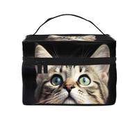 STVYUKL Make-up-Tasche für Damen, wasserdicht, tragbar, Reise-Kosmetiktasche, großes Fassungsvermögen, Kulturbeutel mit Tragegriff oben, Reißverschluss