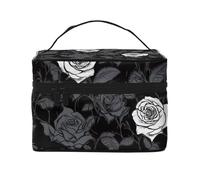 STVYUKL Make-up-Tasche für Damen, wasserdicht, tragbar, Reise-Kosmetiktasche, großes Fassungsvermögen, Kulturbeutel mit Tragegriff oben, mit Reißverschluss, Make-up-Organizer