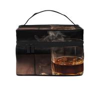 STVYUKL Make-up-Tasche für Zigarren und Whiskey, wasserdicht, tragbar, Reise-Kosmetiktasche, großes Fassungsvermögen, Kulturbeutel mit Tragegriff oben, mit Reißverschluss