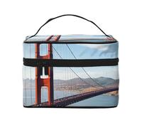 STVYUKL San Francisco Golden Gate Bridge Make-up-Tasche für Damen, wasserdicht, tragbar, Reise-Kosmetiktasche, großes Fassungsvermögen, Kulturbeutel mit Tragegriff oben, Reißverschluss