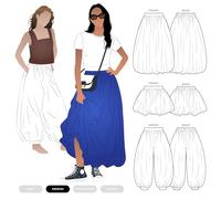 Style Arc Schnittmuster - Sophia gewebter Blasen-Rock und Hose (Größen 38-50)