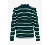 Sweatshirt BRAX "Style CARINA L", Damen, Gr. 42, grün (dunkelblau), 96% Modal, 4% Elasthan, Sweatshirts Sweatshirt, Thermo: Longsleeve im Modalmix (96564717-42) dunkelblau
