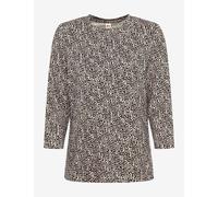 Kurzarmshirt BRAX "Style CARINA M", Damen, Gr. 42, schwarz (taupe), 47% Baumwolle, 47% Modal, 6% Elasthan, Rundhals, Shirts (94856614-42) taupe
