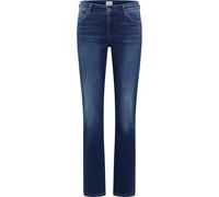 Stretch-Jeans MUSTANG "Crosby Relaxed Straight", Damen, Gr. 29, Länge 32, blau (medium), Denim/Jeans, Obermaterial: 78% Baumwolle, 10% Lyocell, 9% Elastomultiester, 3% Elasthan, straight fit lang, Jea