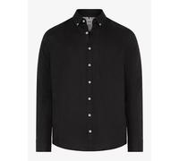 Brax Modern Fit Leinenhemd schwarz, Einfarbig