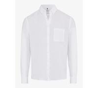 Brax Modern Fit Leinenhemd weiss, Einfarbig