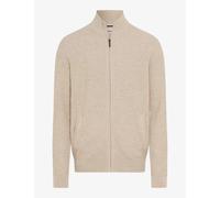 Strickjacke BRAX "Style JAKE", Herren, Gr. L, beige, Strick, 44% Baumwolle, 36% Leinen, 20% Polyester, Strickjacken Strickjacke (28590152-L) beige