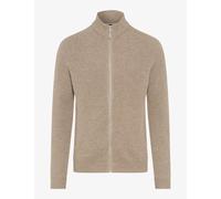 Strickjacke BRAX "Style JAKE", Herren, Gr. M, braun, Strick, 90% Schurwolle, 10% Kaschmir, Strickjacken Strickjacke (18446901-M) braun
