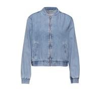 Blouson STREET ONE, Damen, Gr. 44, ultra bleach random washed, Denim/Jeans, Obermaterial: 100% Baumwolle, unifarben, lässig geschnitten hüftbedeckend, Rundhals, elastischer Bund, Jacken Blouson, im De