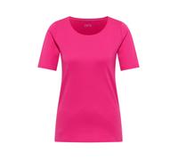 Cecil Damen Basic T-Shirt mit Rundhals in Unifarbe in Pink, Gr: S