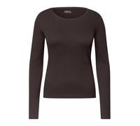 Langarmshirt CECIL "Style Pia", Damen, Gr. M (40), braun (truffle braun), Jersey, Obermaterial: 100% Baumwolle, hüftlang, Rundhals, Shirts Langarmshirt, unifarben, Baumwolle, Rundhalsausschnitt (95473