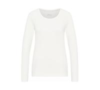 Langarmshirt CECIL "Style Pia", Damen, Gr. M (40), weiß (vanilleweiß), Jersey, Obermaterial: 100% Baumwolle, unifarben, casual, regular fit normal, Rundhals, Langarm gerader Abschluss, Shirts (7263176