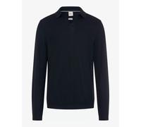 Brax Modern Fit Longsleeve Poloshirt dunkelblau, Strukturiert