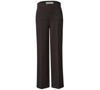 Jerseyhose STREET ONE "Style Amalia", Damen, Gr. 44, Länge 30, schwarz coffee, Jersey, Obermaterial: 61% Viskose, 32% Polyamid, 7% Elasthan, unifarben, normal lang, Hosen Jerseyhose, mit Gummizug und