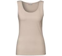 Street One Tanktop Style Anni Damen Rundhals Unifarben Beige Gr. 44 Regular Fit, taillenbedeckt