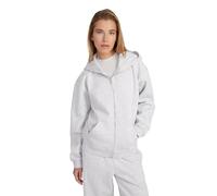 Style & Republic Damen Cropped Zip Hoodie aus Baumwollfleece - Oversized Fit, RIPP-Details, gemütlich, Hochwertig & stylisch mit Reißverschluss, Hell Grau S