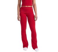 Style & Republic Damen Flared Leggings aus weicher Baumwolle - Umklappbare Yogahose mit Klappbund, Bootcut-Style, lässig & bequem mit weitem Bein, Schlaghose, Wine, M