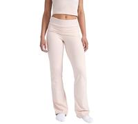 Style & Republic Damen Flared Leggings aus weicher Baumwolle - Umklappbare Yogahose mit Klappbund, Bootcut-Style, lässig & bequem mit weitem Bein, Schlaghose, Babyrosa, M